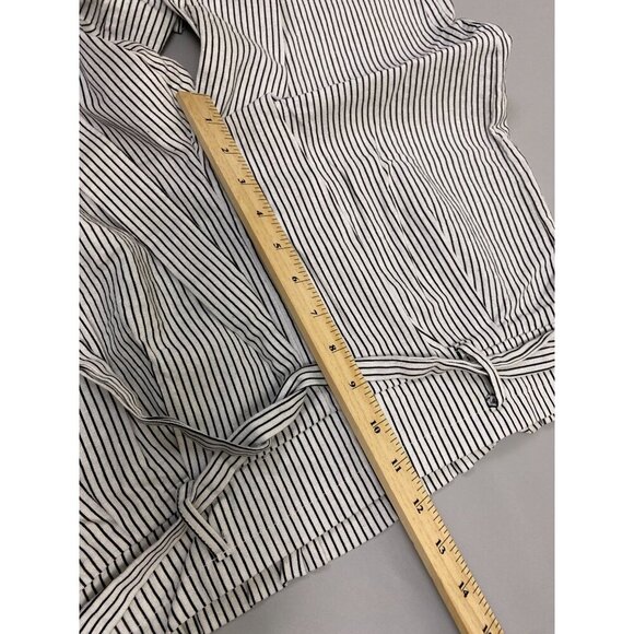 Urban Romantics Linen Bend Capri wide leg pants Medium Stripes Vacation vacation - Picture 7 of 11